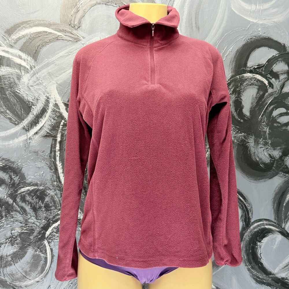 Columbia Fleece Pullover XL Burgundy Quarter Zip